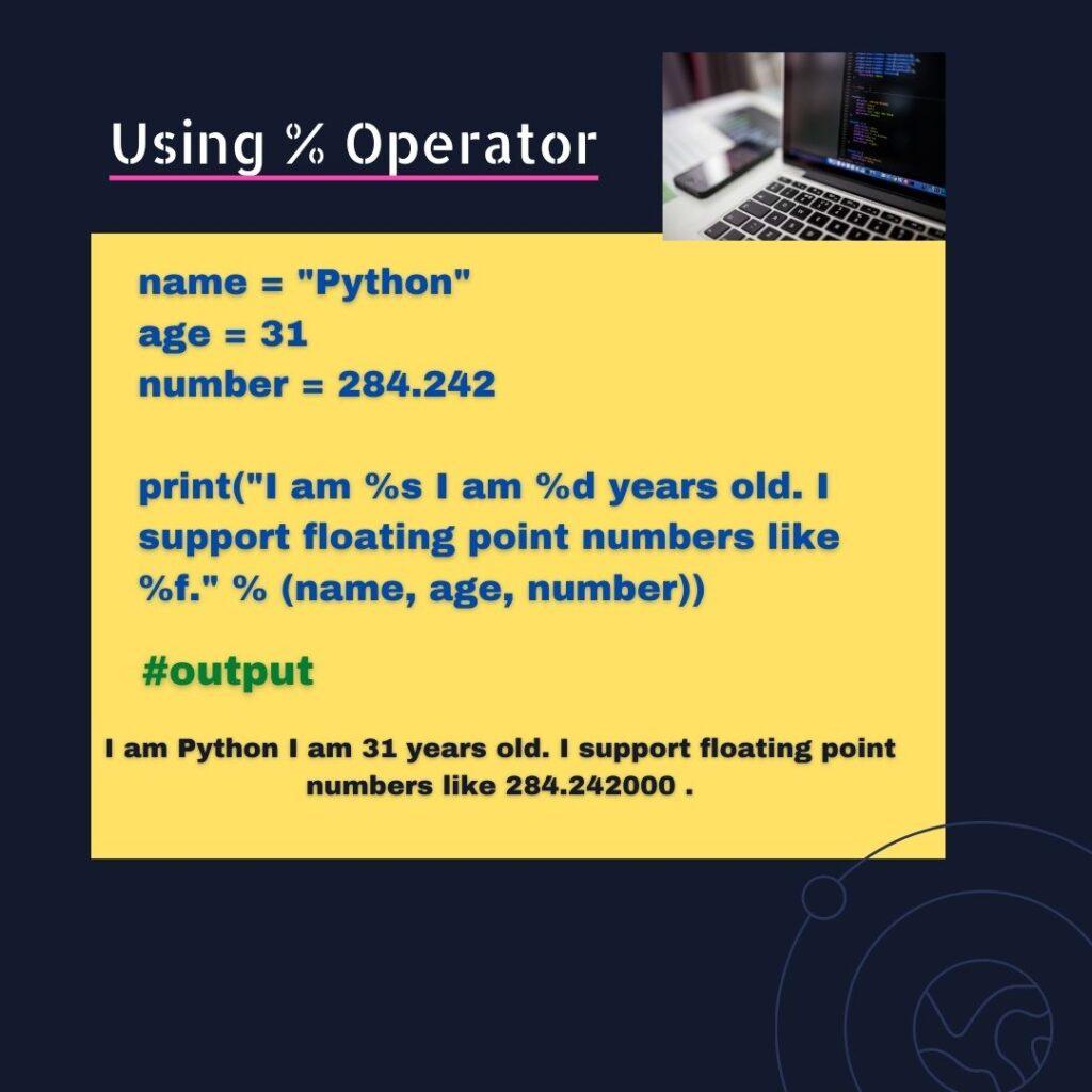 using % Operator