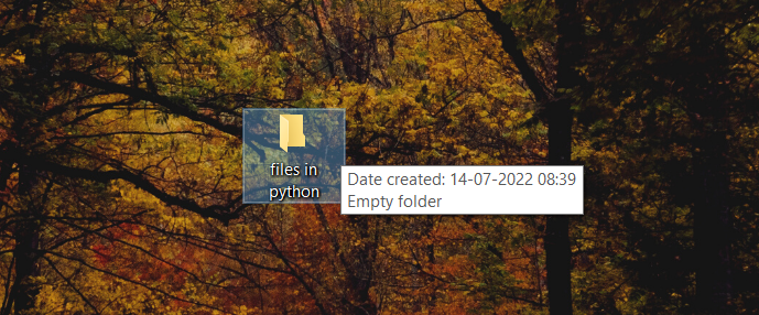 create an empty folder for file