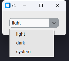 Appearance Selector CTkComboBox