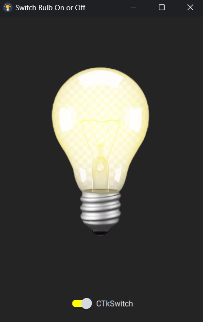 Light bulb using CTkSwitch Python