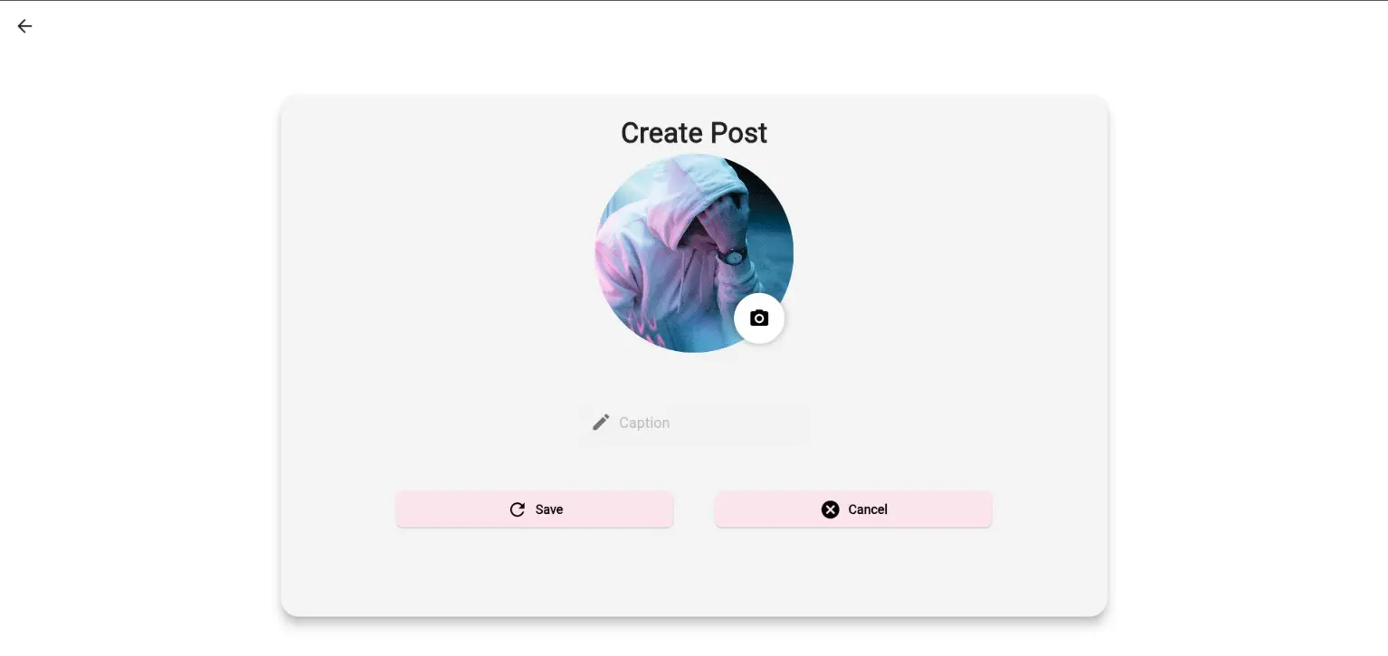 Create Post Desktop View